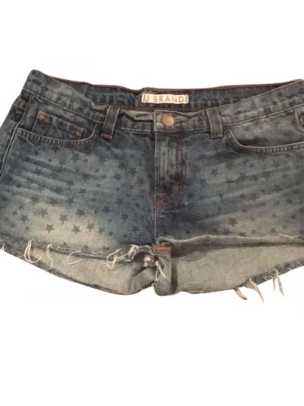 J Brand Star-Print Denim Cutoff Shorts - Blue Wash